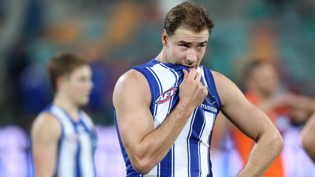 Ben McKay after the final siren. Picture: Mark Metcalfe/AFL Photos/via Getty Images