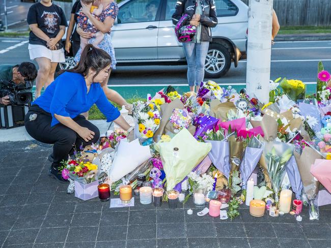 A candlelight vigil for Kate Leadbetter and Matty Field at the intersection where they died on Australia Day. Picture: Richard Walker