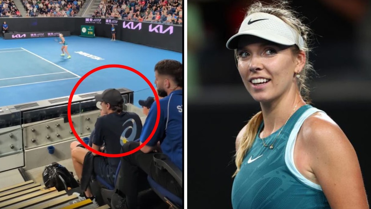 Alex de Minaur was cheering Katie Boulter on from the stands.
