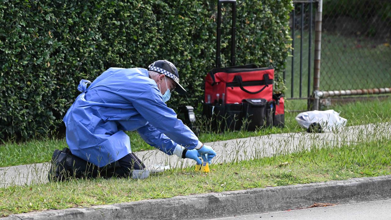 Forensic police in Wilston in January 2023 after the death of David George Connolly. Picture: Lyndon Mechielsen/Courier Mail