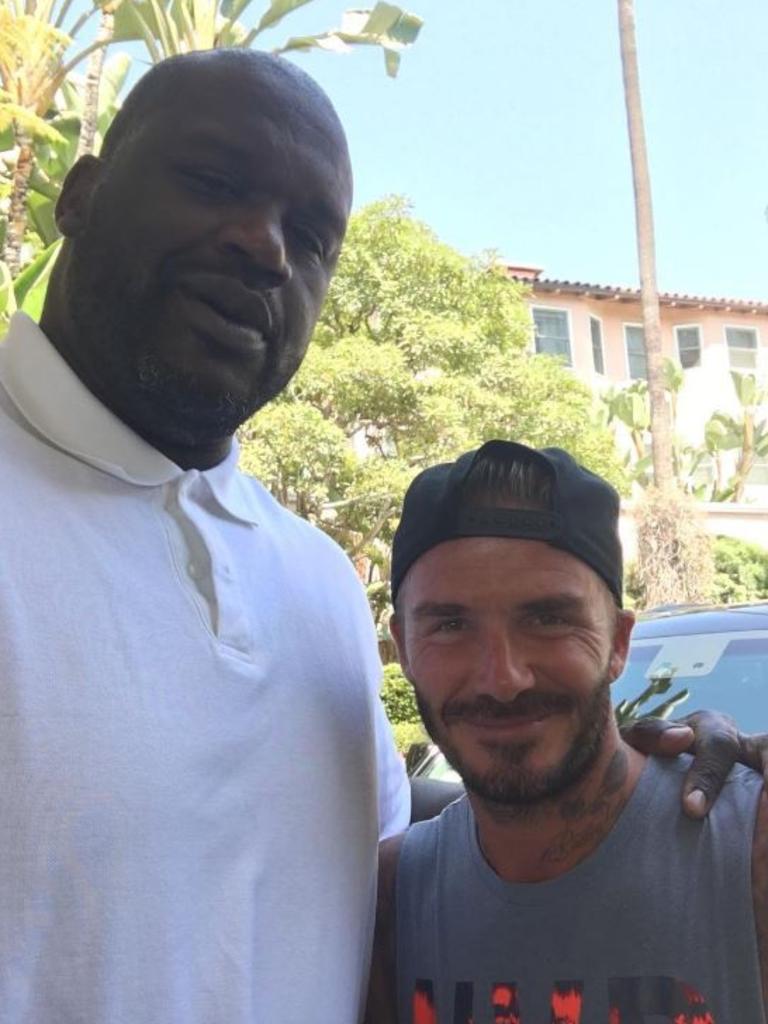 David Beckham with Shaquille O'Neal, "Always great to see the big man." Picture: Instagram