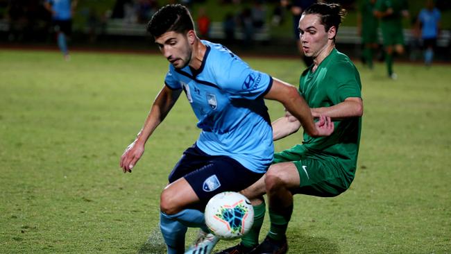 Sydney FC have re-signed Paulo Retre, left, for the 2021 season. Picture: Stewart McLean