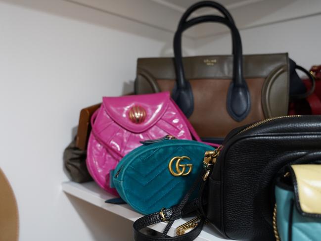 Vintage Celine, Gucci and Stuart Weitzman bags. Picture: Katrina Lezaic