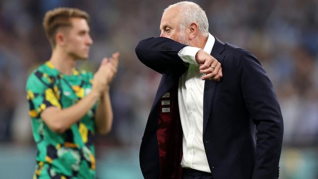 Australian coach Graham Arnold after the match. Picture: Getty Images