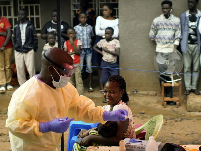 A nurse vaccinates a child against Ebola in Beni, Congo. Picture: AP