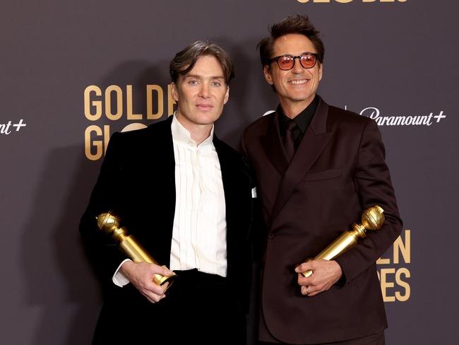 Cillian Murphy and Robert Downy Jr won Best Performance by a Male Actor in a Motion Picture - drama and Best Performance by a Male Actor in a Supporting Role in a Motion Picture - drama, for their roles in Oppenheimer. Picture: Getty Images