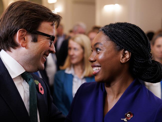 Kemi Badenoch is congratulated by her husband Hamish. Picture: Getty Images