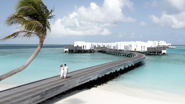 Overwater villas at the new Jumeirah Maldives.