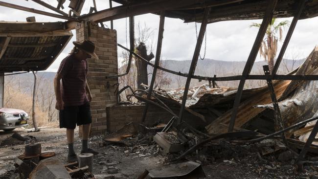 The ruins of a property in Wytaliba, which was ravaged by bushfires. Picture: Getty