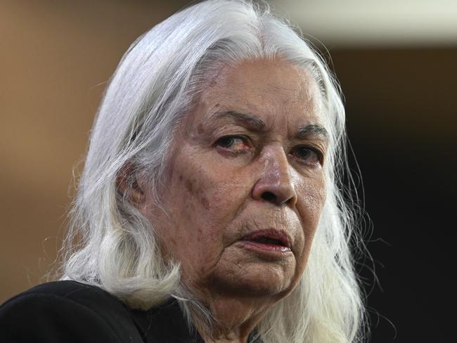 CANBERRA, AUSTRALIA, NewsWire Photos. SEPTEMBER 6, 2023: Distinguished Professor Marcia Langton, Anthropologist, Geographer & Academic addresses the the National Press Club of Australia in Canberra. Picture: NCA NewsWire / Martin Ollman