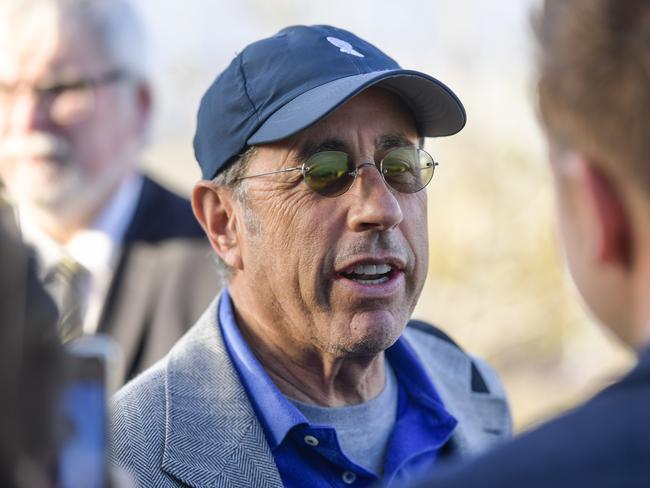 Comedian Jerry Seinfeld arrives in Adelaide ahead of his Melbourne shows. Picture: NewsWire / Roy VanDerVegt