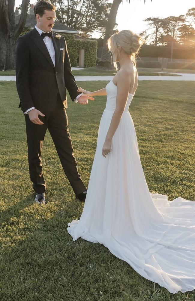 Zaine Cordy with his wife Georgia Ringersma in Willaura. Picture: Bianca Virtue Weddings