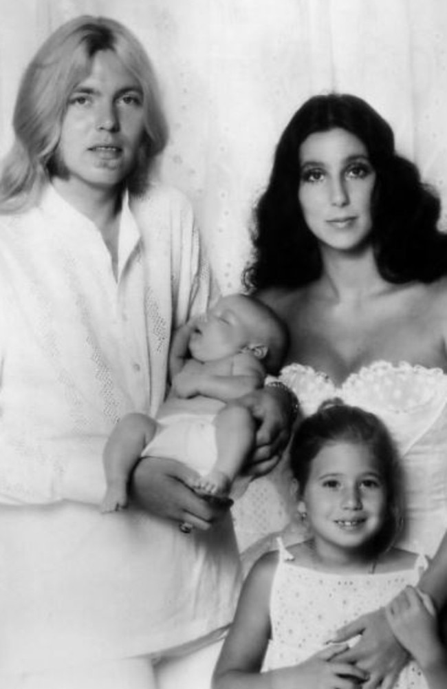 Cher and Gregg Allman with their son Elijah Blue and her daughter, Chastity, now Chaz.