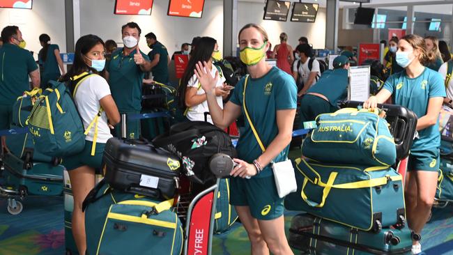 Olympians Leave Darwin Bronte Campbell at Darwin Airport. Picture Julianne Osborne