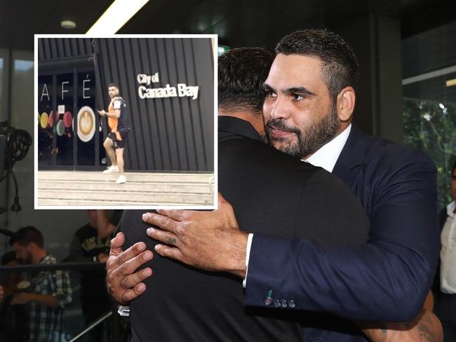 Greg Inglis looks good in orange. Photo: Nine News.