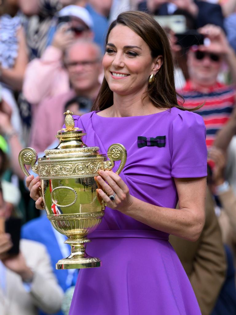 Presenting the trophy to the winner of the Wimbledon men's final. Picture: Karwai Tang/WireImage