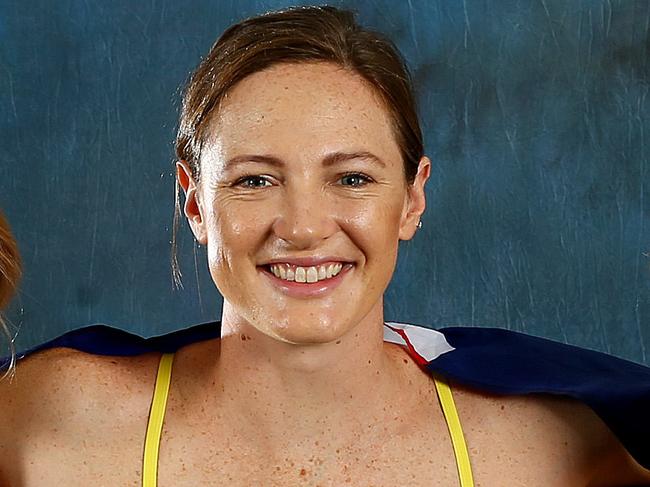 PRINT ONLY BEFORE MIDNIGHT 4TH APRIL  Australian Swimmers Emma McKeon, Cate Campbell and Emily Seebohm ahead of the Commonwealth Games. Pics Adam Head