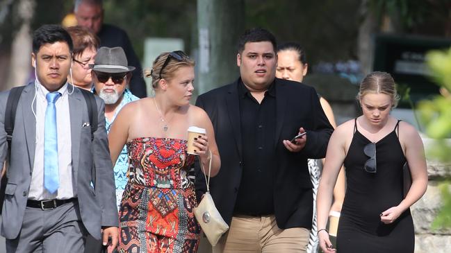 David Lefu (second from left) was joined by several supporters at Sutherland Local Court. Picture: John Grainger