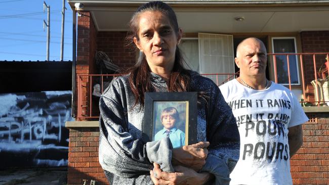 Siblings Anita and Bernie Pholi outside the family home. Picture: Jake McCallum