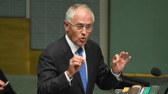 Prime Minister Malcolm Turnbull during Question Time at Parliament House in Canberra on Wednesday, Feb. 3, 2016. (AAP Image/Mick Tsikas) NO ARCHIVING