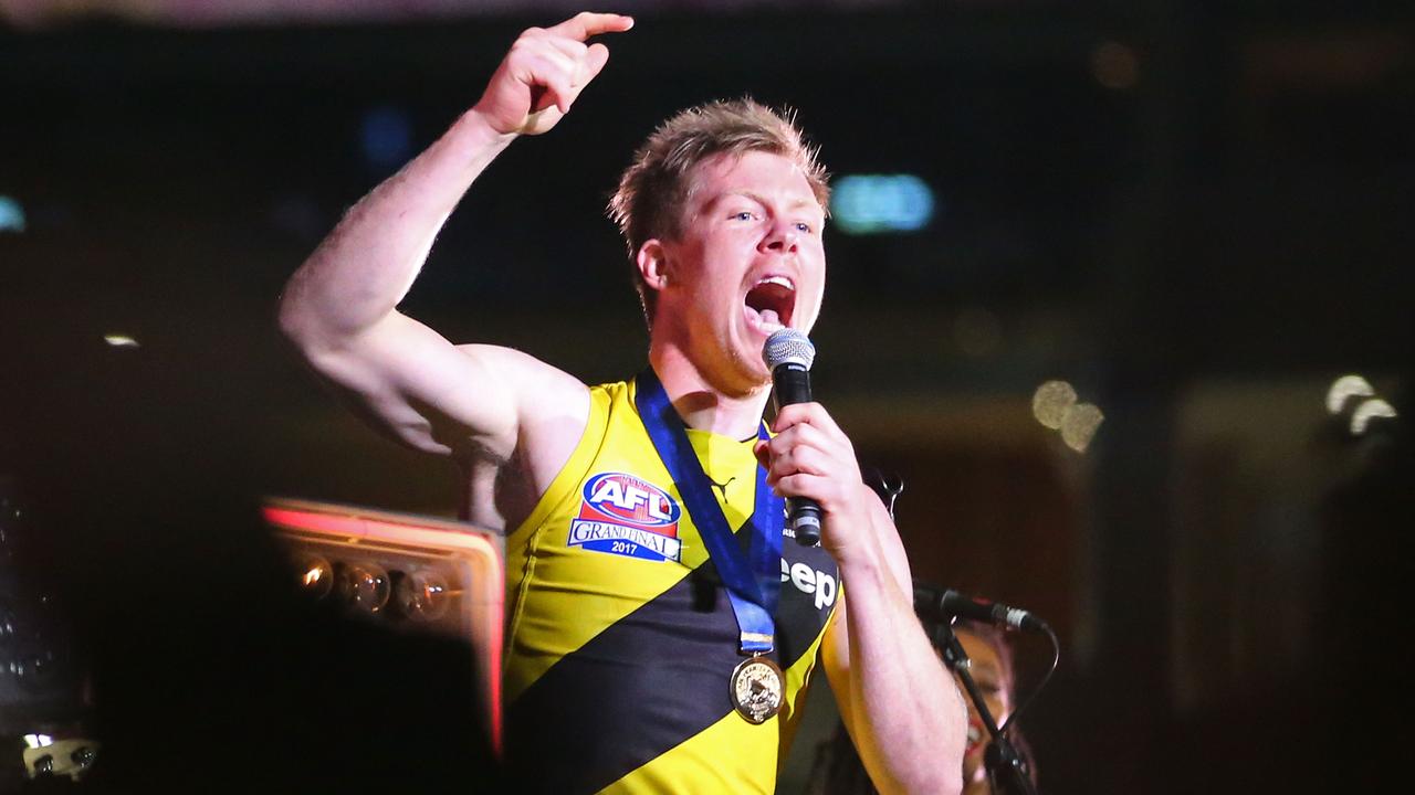 Jack Riewoldt in the iconic moment. Picture: Getty Images