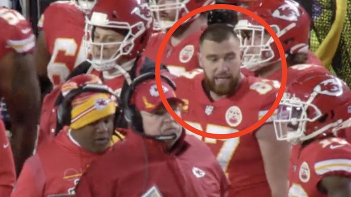 Travis Kelce during the 13-second drive