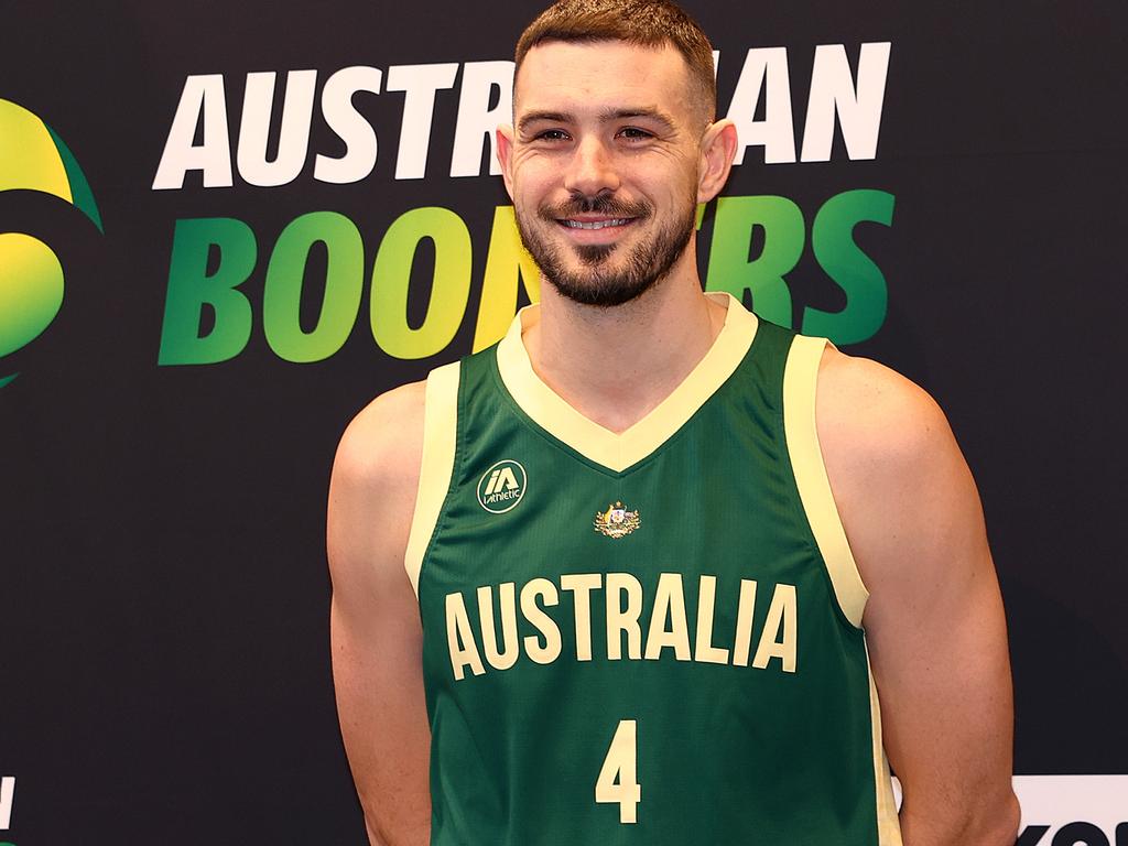 Australian Boomers player Chris Goulding poses at an in-store appearance at QV Shopping Centre. Picture: Quinn Rooney/Getty Images