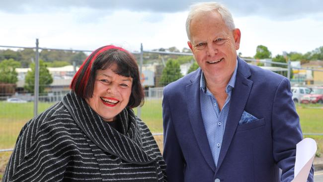 Mount Barker Council Mayor Ann Ferguson and Burke Urban Investments director Kym Burke.