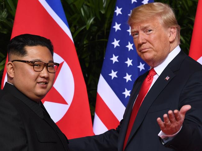 US President Donald Trump with North Korea's leader Kim Jong-un in 2018. Picture: AFP