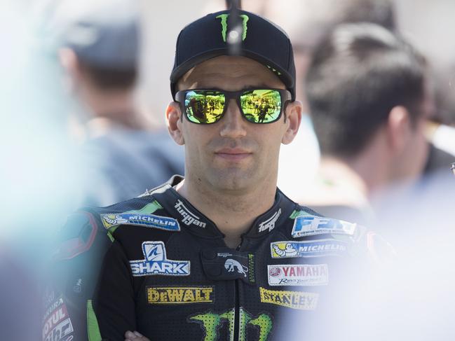 AUSTIN, TX - APRIL 22: Johann Zarco of France and Monster Yamaha Tech 3 prepares to start on the grid during the MotoGP race during the MotoGp Red Bull U.S. Grand Prix of The Americas - Race at Circuit of The Americas on April 22, 2018 in Austin, Texas.   Getty Images/Getty Images/AFP == FOR NEWSPAPERS, INTERNET, TELCOS & TELEVISION USE ONLY ==