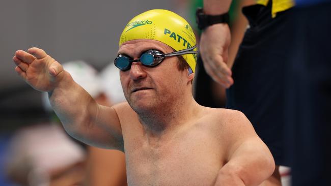 TOKYO, JAPAN - SEPTEMBER 02: Grant Patterson of Team Australia prepares to compete in the Men’s 50m Freestyle - S3 heats on day 9 of the Tokyo 2020 Paralympic Games at Tokyo Aquatics Centre on September 02, 2021 in Tokyo, Japan. (Photo by Naomi Baker/Getty Images)