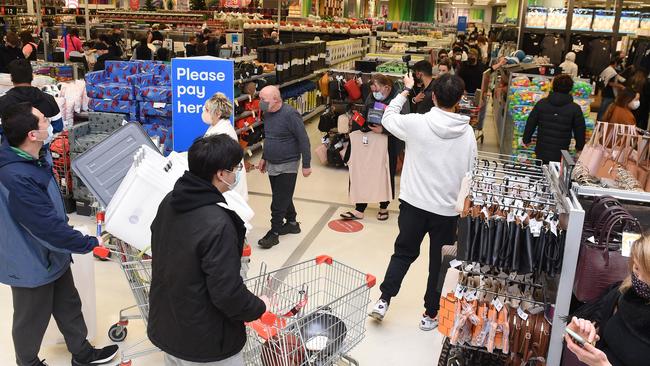 Shoppers flocked to the store at midnight after lockdown finally ended in 2021. Picture: Josie Hayden