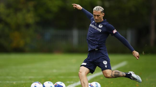 Jason Davidson’s form with Melbourne Victory has earnt him a recall to the Socceroos squad. Picture: Daniel Pockett/Getty Images