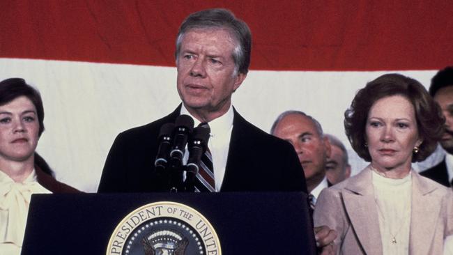 US President Jimmy Carter with his wife Rosalynn.