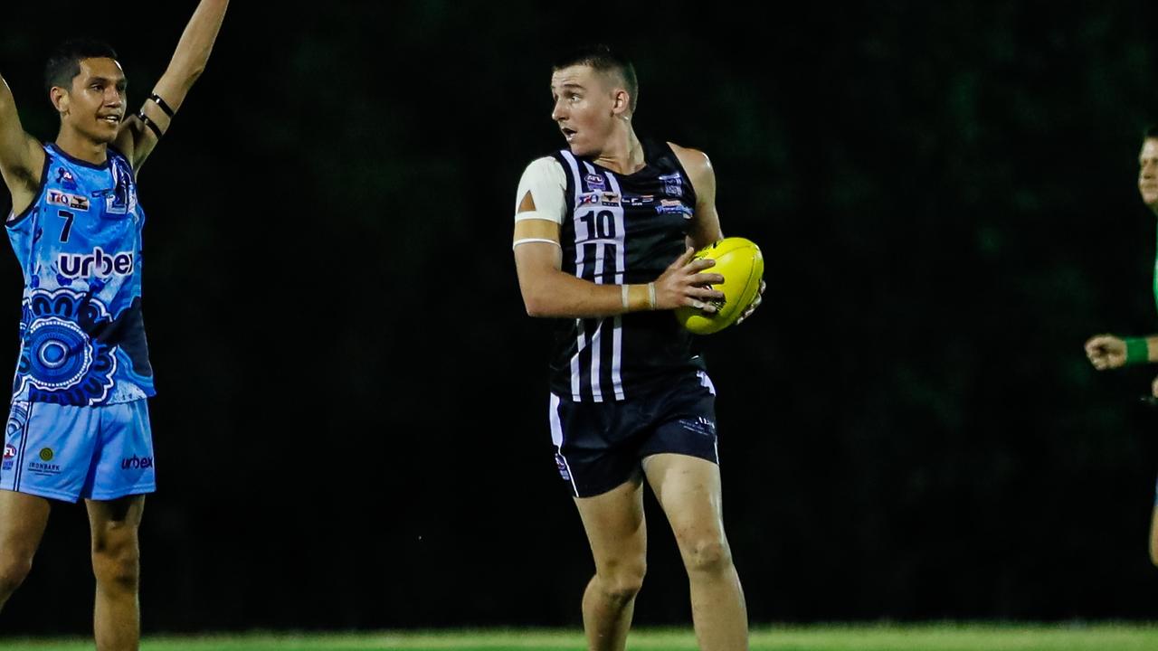 Palmerston Magpies Ryan Bonham was named the NTFL Round 3 Rising Star nominee of the 2024-25 season. Picture: Celina Whan / AFLNT Media