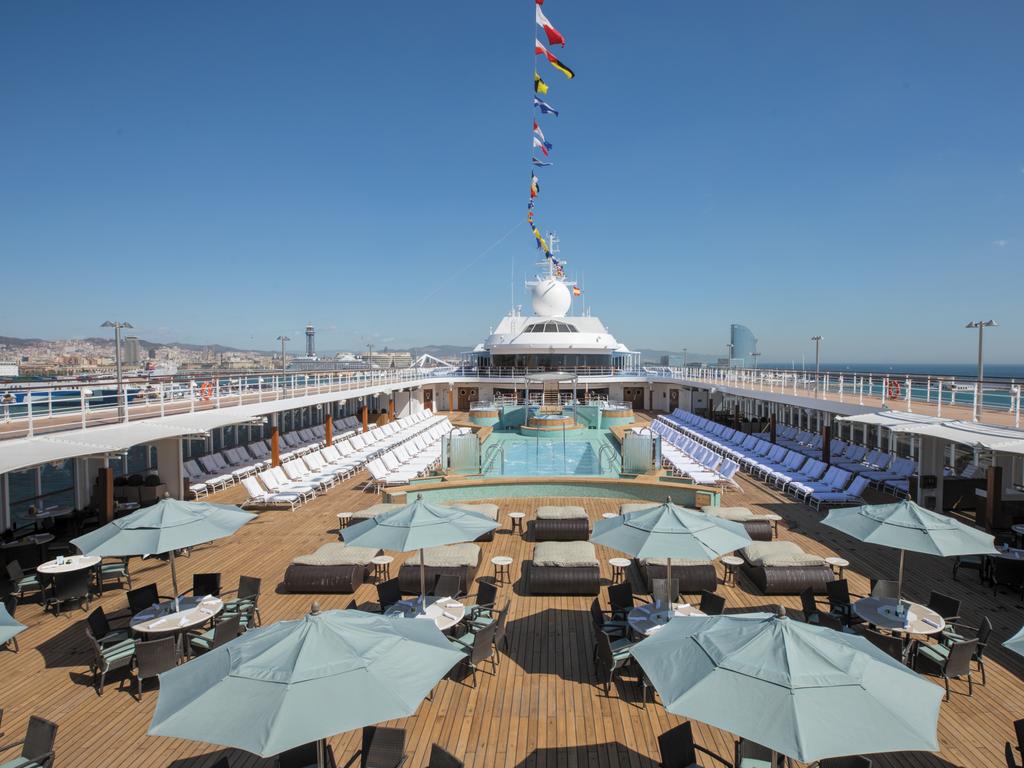 ESCAPE - Travel - Regent Seven Seas Cruises' ship Seven Seas Mariner pool
deck. Pic supplied.