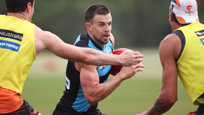 Brett Deledio in action with his new club. Picture: Phil Hillyard.