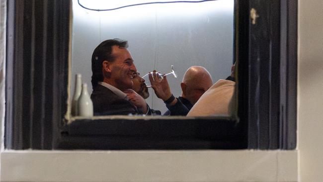 AFL CEO Andrew Dillon and Cats coach Chris Scott. Picture: Jason Edwards