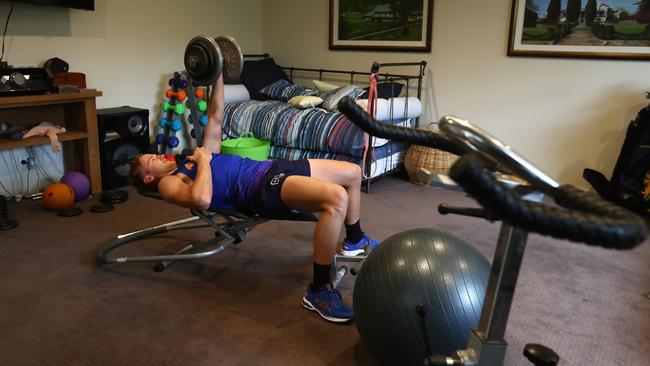 Will Hayes gets a gym session in. Picture: Robert Cianflone/Getty Images)