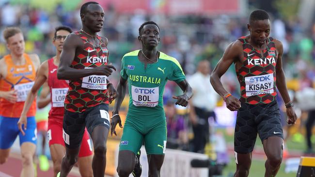 Aussie star Peter Bol was under pressure throughout the semi-final.