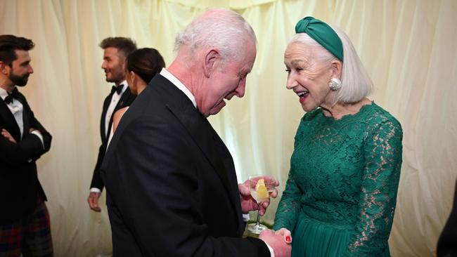 King Charles with actress Helen Mirren.