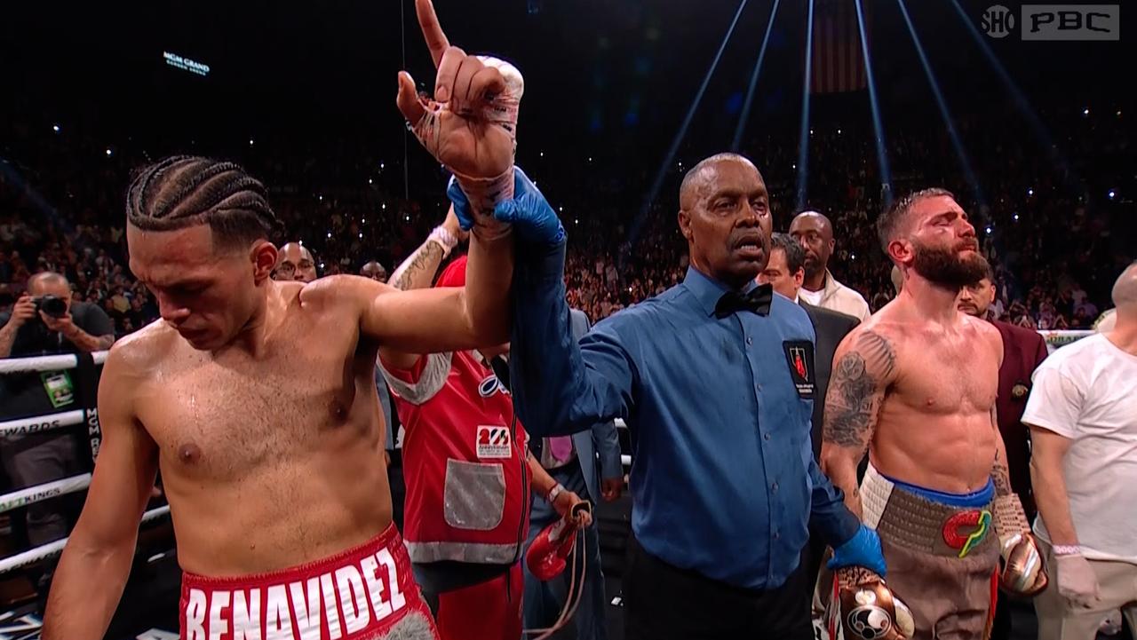Benavidez had his hand raised after the fight.