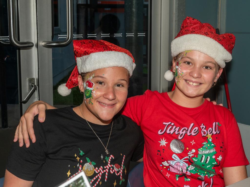 Eva Vernon and Ainslee Richardson at Christmas Carols Hosted by Sarina Surf Lifesaving Club Saturday 21 December 2024 Picture:Michaela Harlow