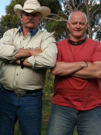 Peter Prideaux with his missing brother David Prideaux (right), the former boss of Barwon Prison.