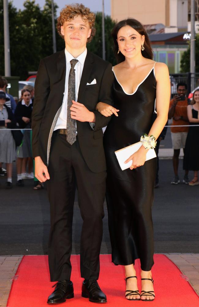 Toowoomba school formals. At the 2023 St Ursula's College formal is graduate Brooke Gothmann with her partner. Picture: Supplied