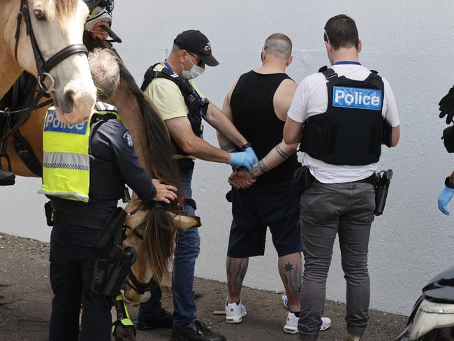 Officers target drug crime. Picture: Alex Coppel