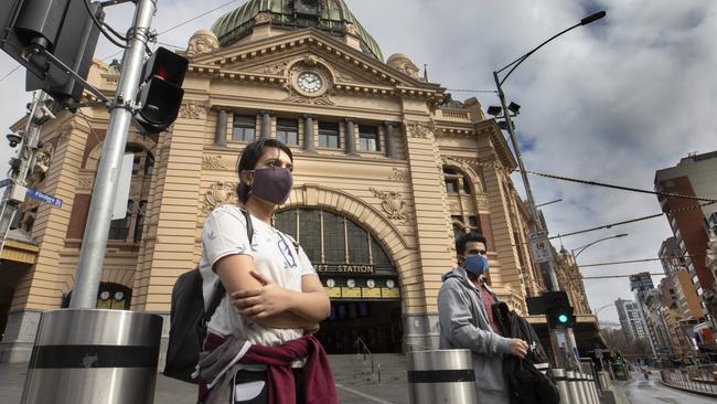 A quiet Flinders St station on Sunday. Picture: NCA NewsWire/David Geraghty