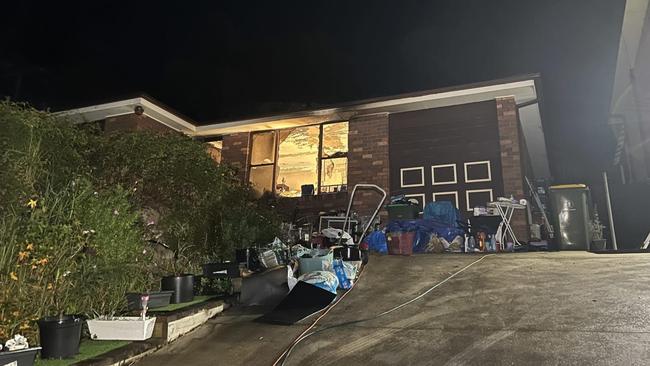 A man is fighting for his life after a fire tore through this home in Sydney's south. Source: Supplied