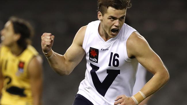 Brodie Kemp celebrates a goal. Picture: Getty