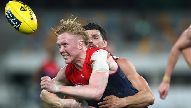 The seven-year deal given to Clayton Oliver has come under scrutiny this week. Picture: Jono Searle/AFL Photos/via Getty Images